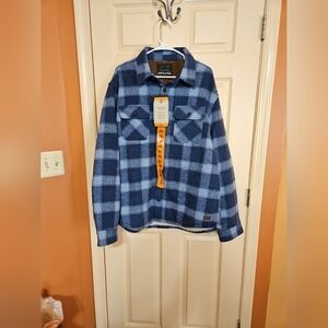 Mens Blue Plaid Wool Blend Jachs New York Heavyweight Button Shacket Sz XXL NWT